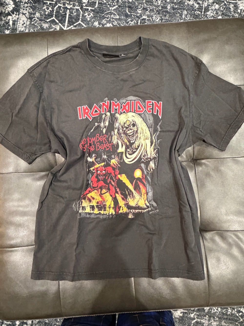 Iron Maiden Graphic Band Tee - Black with Red & Yellow Print